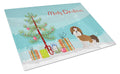 Imperial Shih Tzu Christmas Tree Cutting Board Tempered Glass Kitchen Cutting Surface, Heat Resistant Chopping, Non-Slip Feet, Food Prep & Serving