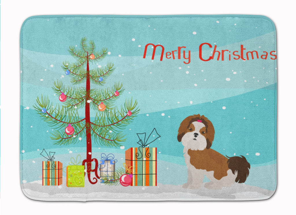 Imperial Shih Tzu Christmas Tree Memory Foam Kitchen Mat Machine Washable Anti-Fatigue Cushion Comfort Bath or Kitchen Rug