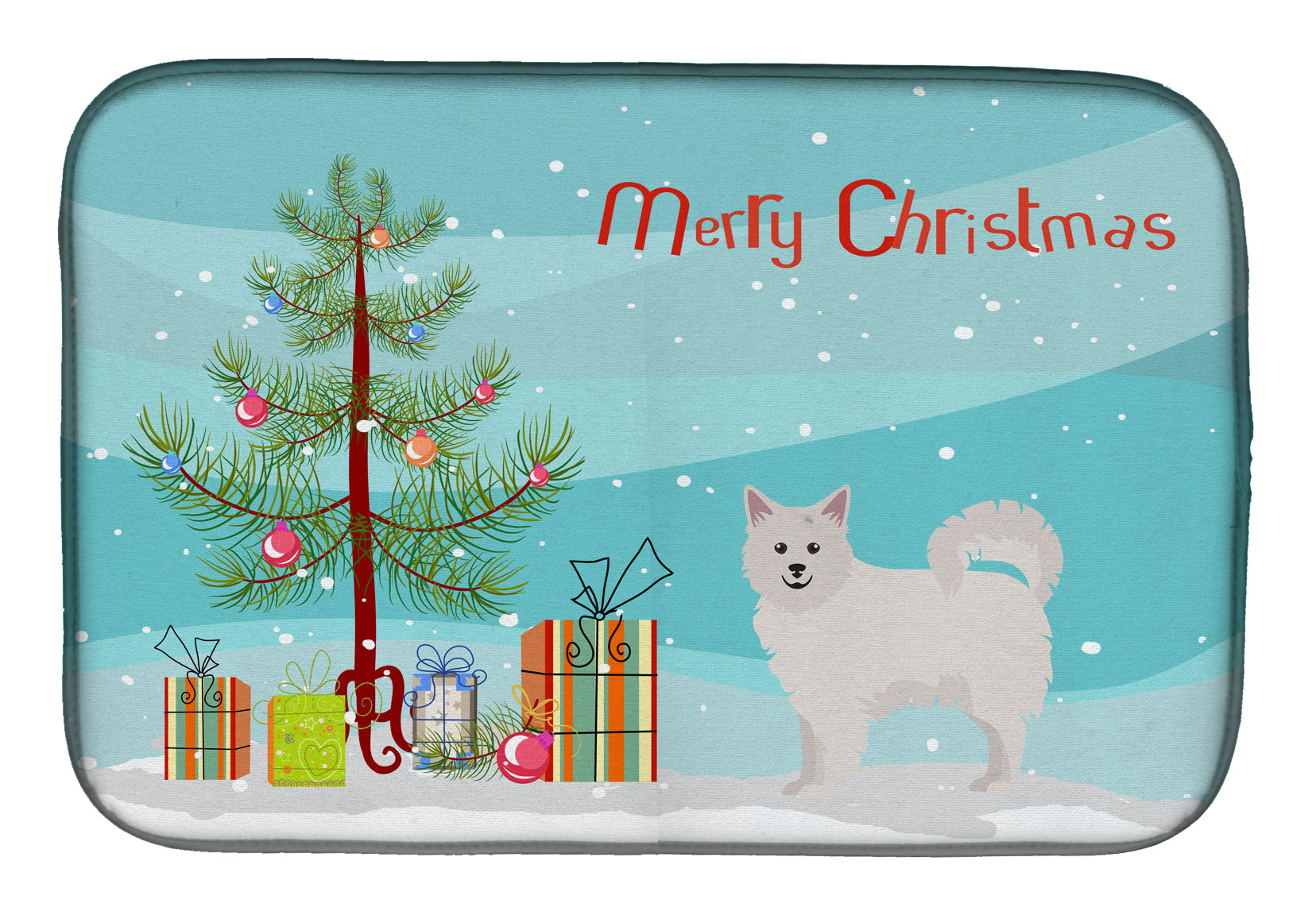 Italian Spitz Christmas Tree Dish Drying Mat Absorbent Dish Drying Mat Pad for Kitchen Counter Dish Drainer Mat for Countertop, 14 x 21", Multicolor