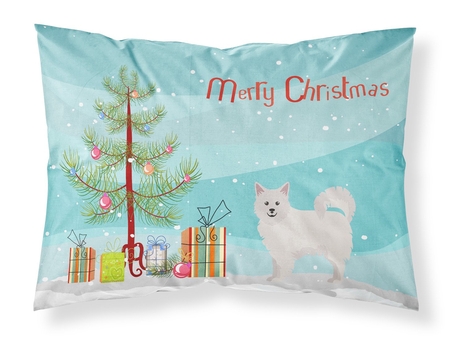 Italian Spitz Christmas Tree Standard Pillowcase Lightweight Super Soft Easy Care Decorative Artwork Pillowcase, Standard