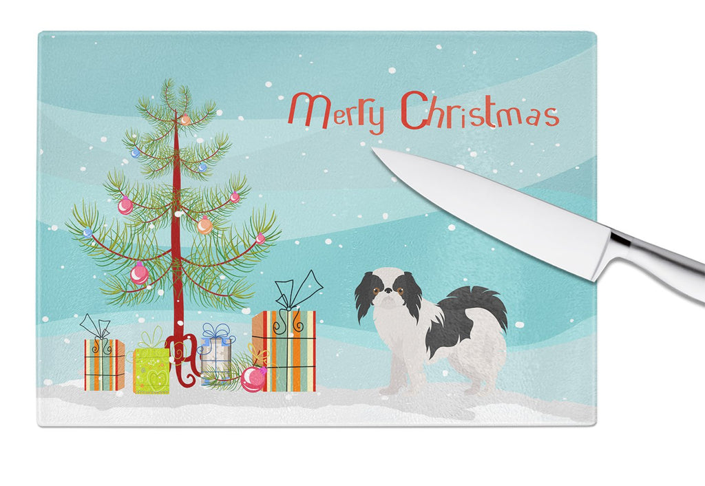 Japanese Chin Christmas Tree Cutting Board Tempered Glass Kitchen Cutting Surface, Heat Resistant Chopping, Non-Slip Feet, Food Prep & Serving