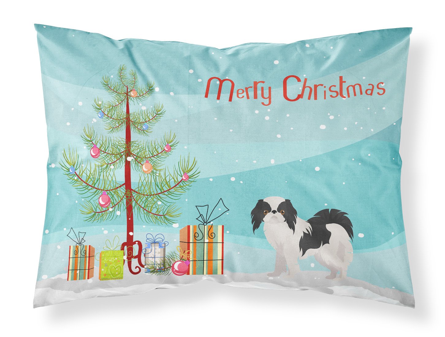 Japanese Chin Christmas Tree Standard Pillowcase Lightweight Super Soft Easy Care Decorative Artwork Pillowcase, Standard