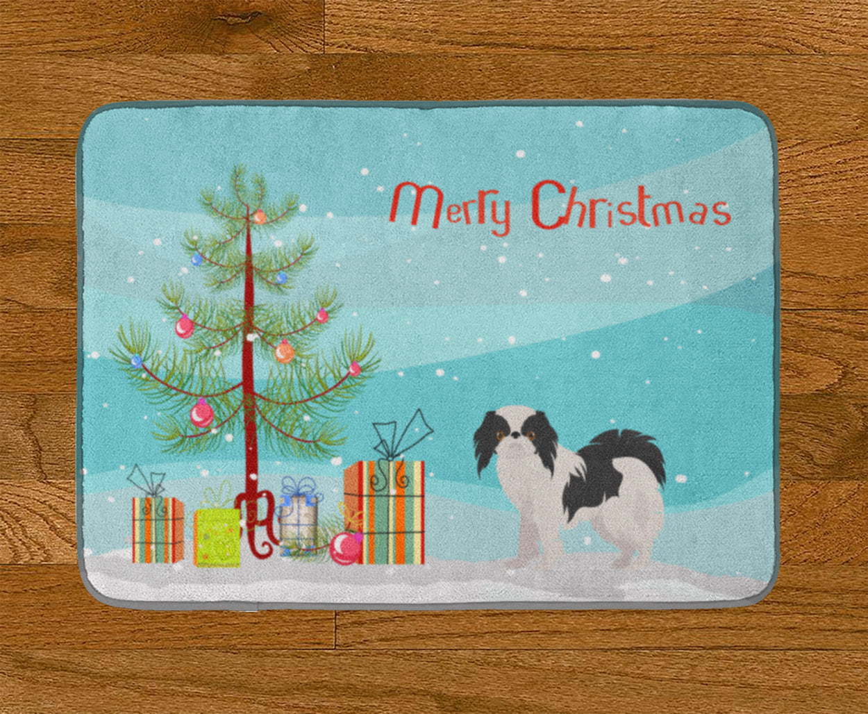 Japanese Chin Christmas Tree Memory Foam Kitchen Mat Machine Washable Anti-Fatigue Cushion Comfort Bath or Kitchen Rug