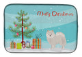 Japanese Spitz Christmas Tree Dish Drying Mat Absorbent Dish Drying Mat Pad for Kitchen Counter Dish Drainer Mat for Countertop, 14 x 21", Multicolor
