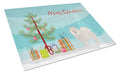 Japanese Spitz Christmas Tree Cutting Board Tempered Glass Kitchen Cutting Surface, Heat Resistant Chopping, Non-Slip Feet, Food Prep & Serving