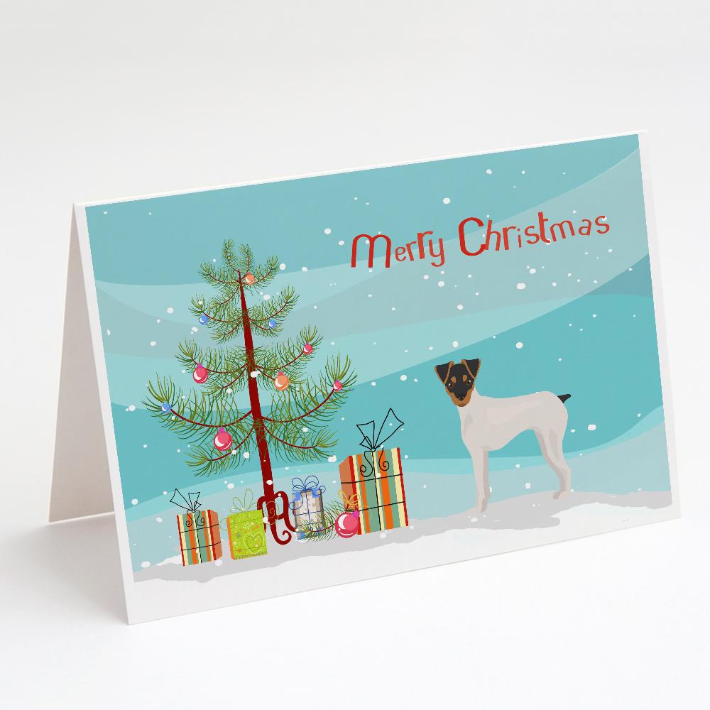 Japanese Terrier Christmas Tree Greeting Cards Pack of 8 Blank Cards with Envelopes Whimsical A7 Size 5x7