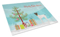Japanese Terrier Christmas Tree Cutting Board Tempered Glass Kitchen Cutting Surface, Heat Resistant Chopping, Non-Slip Feet, Food Prep & Serving