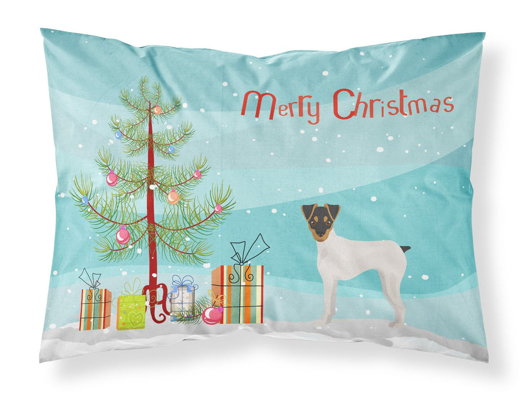 Japanese Terrier Christmas Tree Standard Pillowcase Lightweight Super Soft Easy Care Decorative Artwork Pillowcase, Standard
