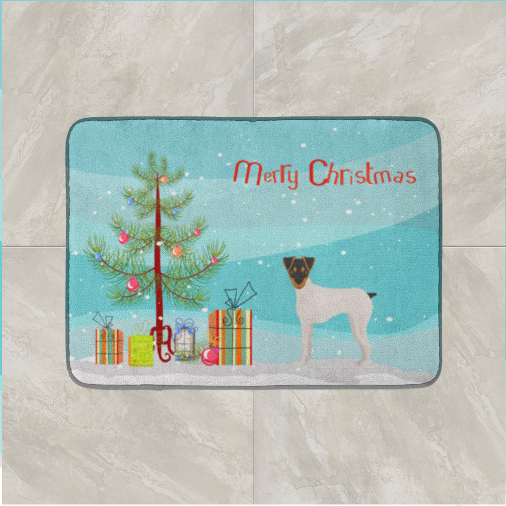Japanese Terrier Christmas Tree Memory Foam Kitchen Mat Machine Washable Anti-Fatigue Cushion Comfort Bath or Kitchen Rug