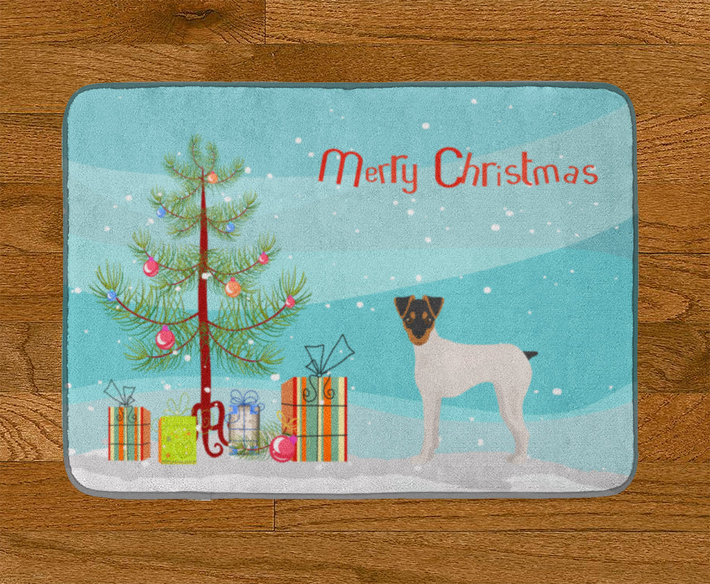 Japanese Terrier Christmas Tree Memory Foam Kitchen Mat Machine Washable Anti-Fatigue Cushion Comfort Bath or Kitchen Rug