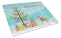 Kromfohrlander Christmas Tree Cutting Board Tempered Glass Kitchen Cutting Surface, Heat Resistant Chopping, Non-Slip Feet, Food Prep & Serving