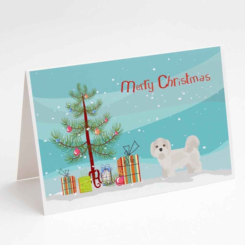 Kyi-Leo Christmas Tree Greeting Cards Pack of 8 Blank Cards with Envelopes Whimsical A7 Size 5x7