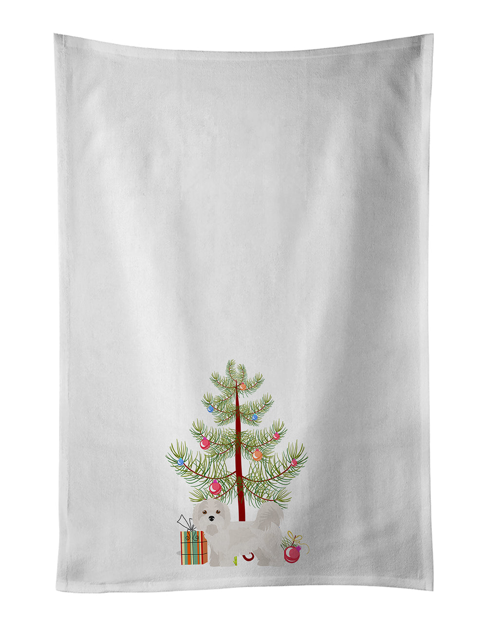 Kyi-Leo Christmas Tree Kitchen Towel Set of 2 White Dish Towels Decorative Bathroom Hand towel for Hand, Face, Hair, Yoga, Tea, Dishcloth, 19 X 28", White