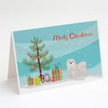 White Lhasa Apso Christmas Tree Greeting Cards Pack of 8 Blank Cards with Envelopes Whimsical A7 Size 5x7