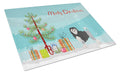 Lowchen or Little Lion Dog Christmas Tree Cutting Board Tempered Glass Kitchen Cutting Surface, Heat Resistant Chopping, Non-Slip Feet, Food Prep & Serving