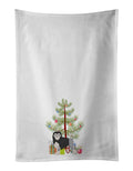 Lowchen or Little Lion Dog Christmas Tree Kitchen Towel Set of 2 White Dish Towels Decorative Bathroom Hand towel for Hand, Face, Hair, Yoga, Tea, Dishcloth, 19 X 28", White