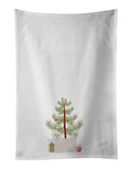 Maltese Christmas Tree Kitchen Towel Set of 2 White Dish Towels Decorative Bathroom Hand towel for Hand, Face, Hair, Yoga, Tea, Dishcloth, 19 X 28", White