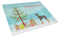 Manchester Terrier Christmas Tree Cutting Board Tempered Glass Kitchen Cutting Surface, Heat Resistant Chopping, Non-Slip Feet, Food Prep & Serving
