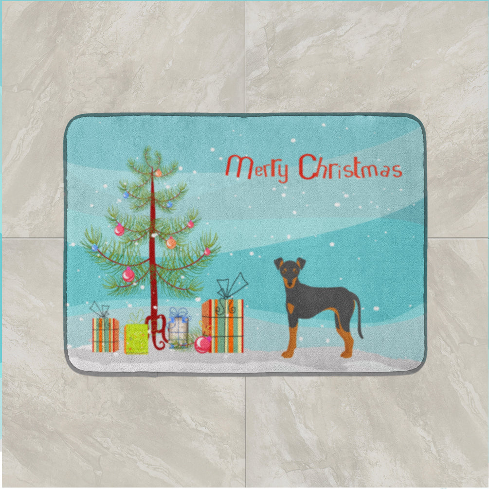 Manchester Terrier Christmas Tree Memory Foam Kitchen Mat Machine Washable Anti-Fatigue Cushion Comfort Bath or Kitchen Rug