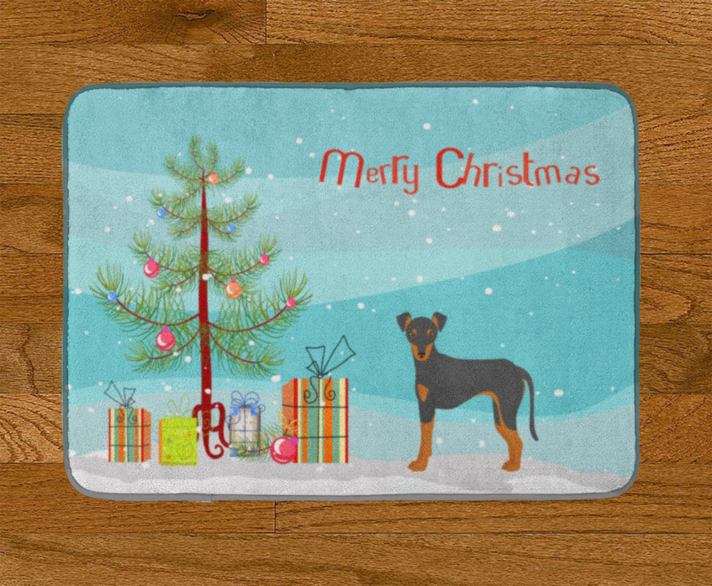 Manchester Terrier Christmas Tree Memory Foam Kitchen Mat Machine Washable Anti-Fatigue Cushion Comfort Bath or Kitchen Rug