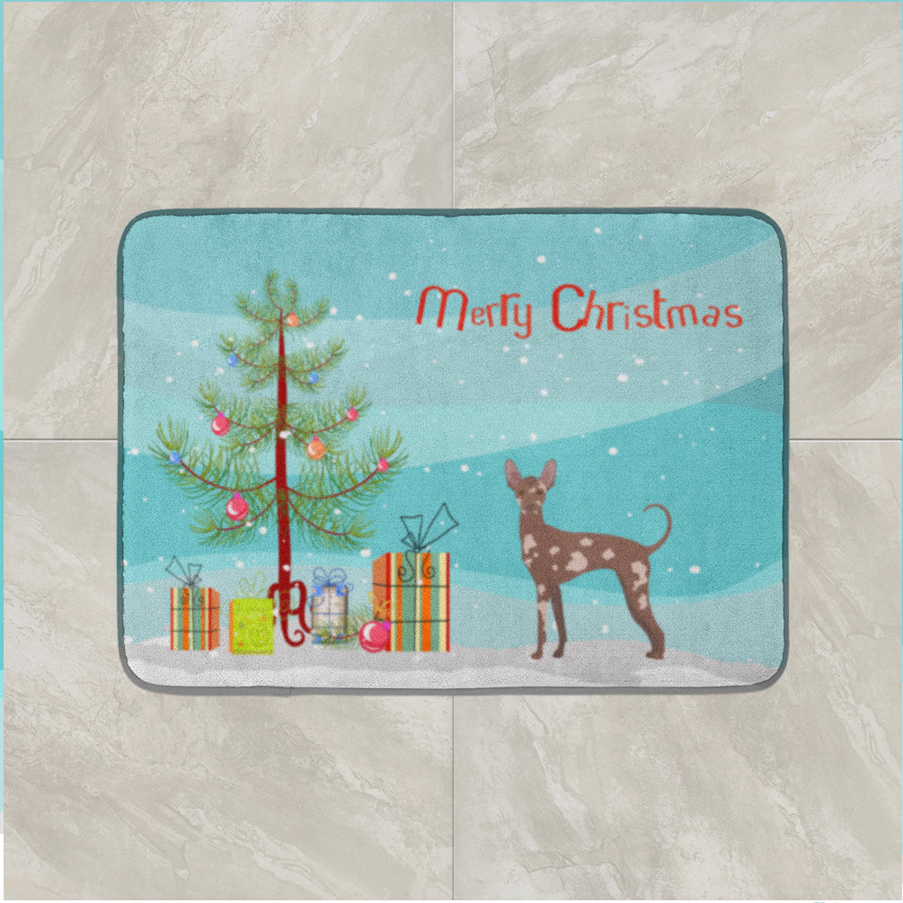 Mexican Hairless Dog Christmas Tree Memory Foam Kitchen Mat Machine Washable Anti-Fatigue Cushion Comfort Bath or Kitchen Rug