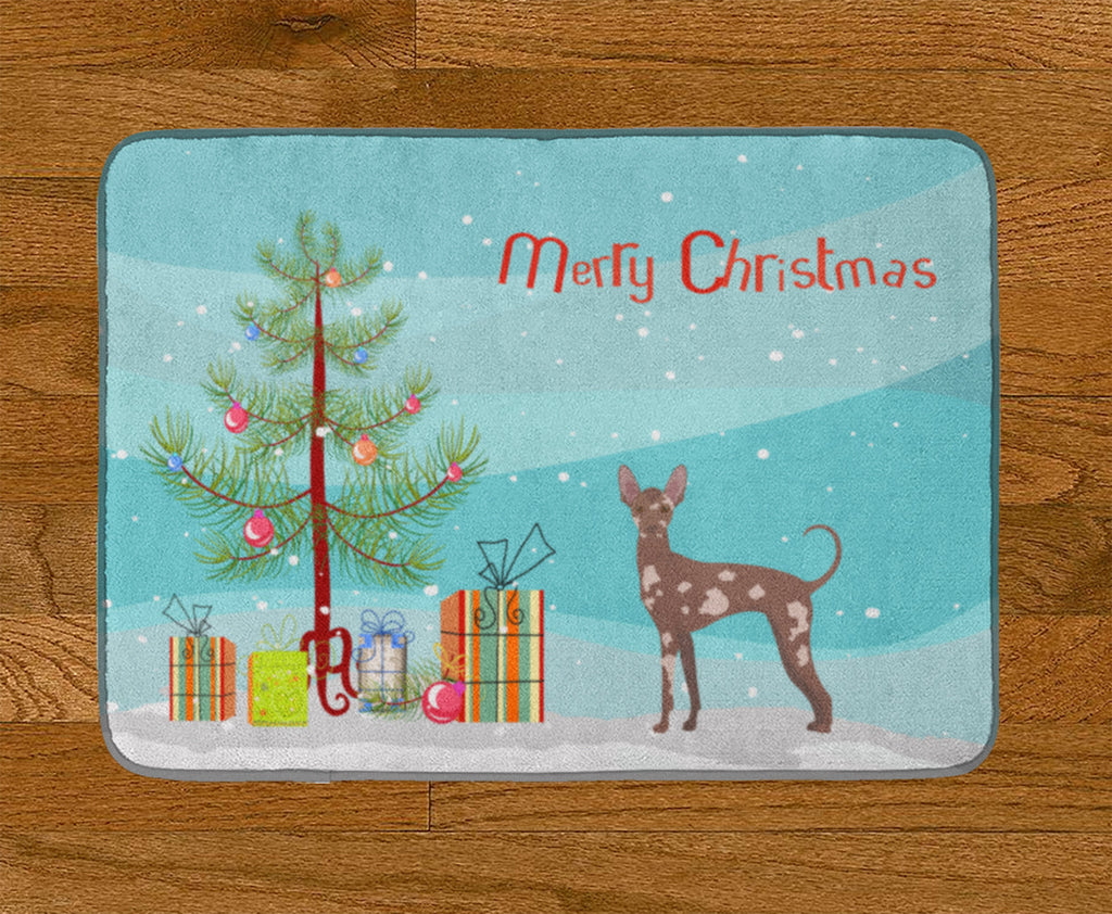 Mexican Hairless Dog Christmas Tree Memory Foam Kitchen Mat Machine Washable Anti-Fatigue Cushion Comfort Bath or Kitchen Rug