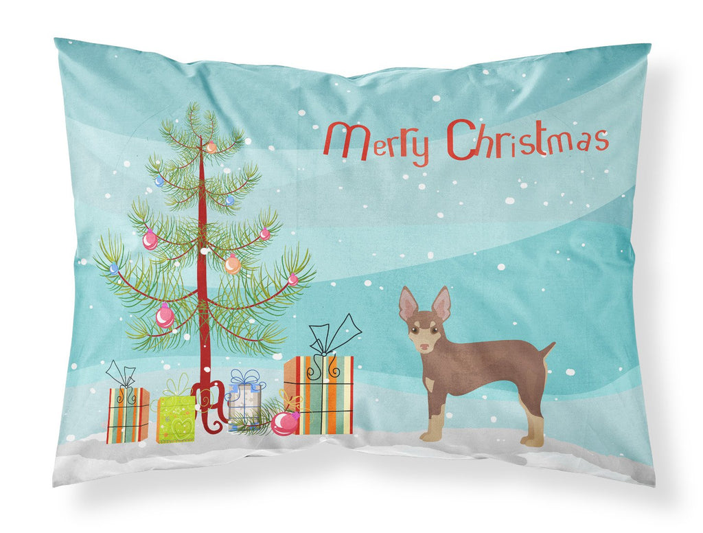 Miniature Fox Terrier Christmas Tree Standard Pillowcase Lightweight Super Soft Easy Care Decorative Artwork Pillowcase, Standard