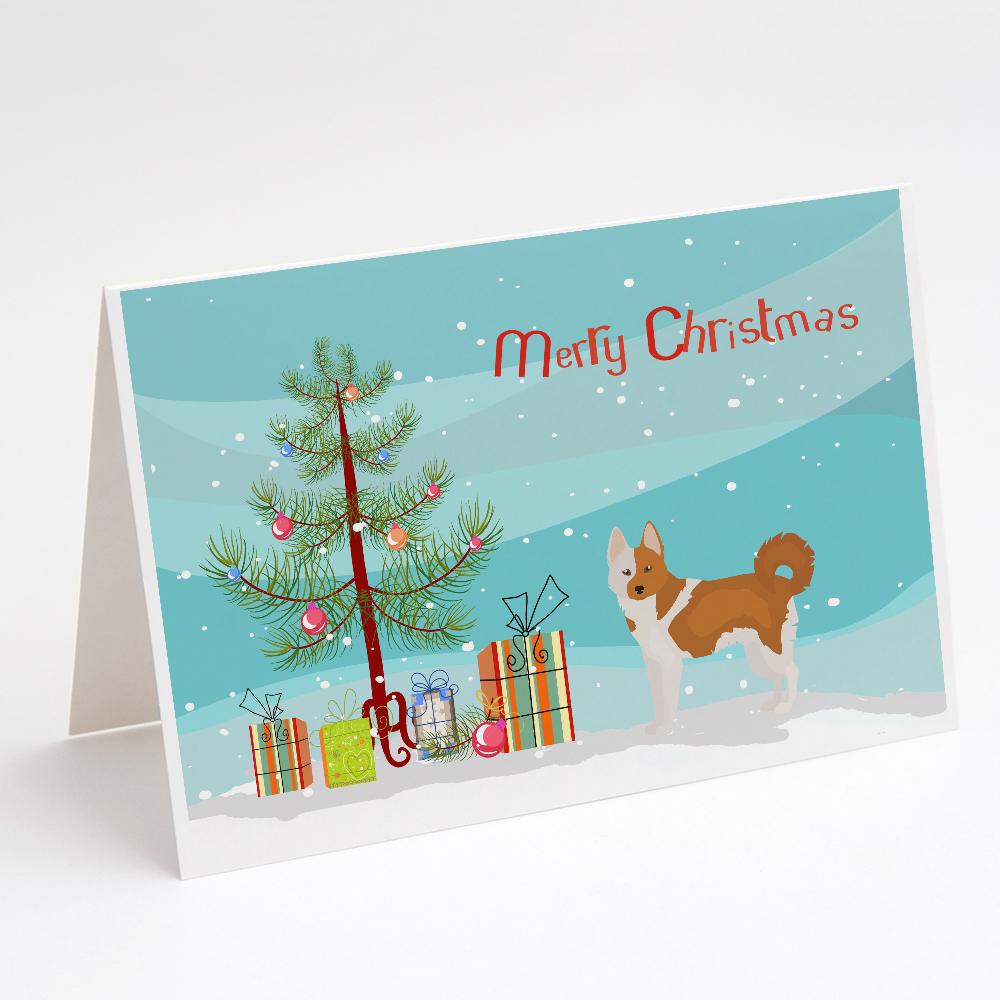 Nordic Spitz Christmas Tree Greeting Cards Pack of 8 Blank Cards with Envelopes Whimsical A7 Size 5x7