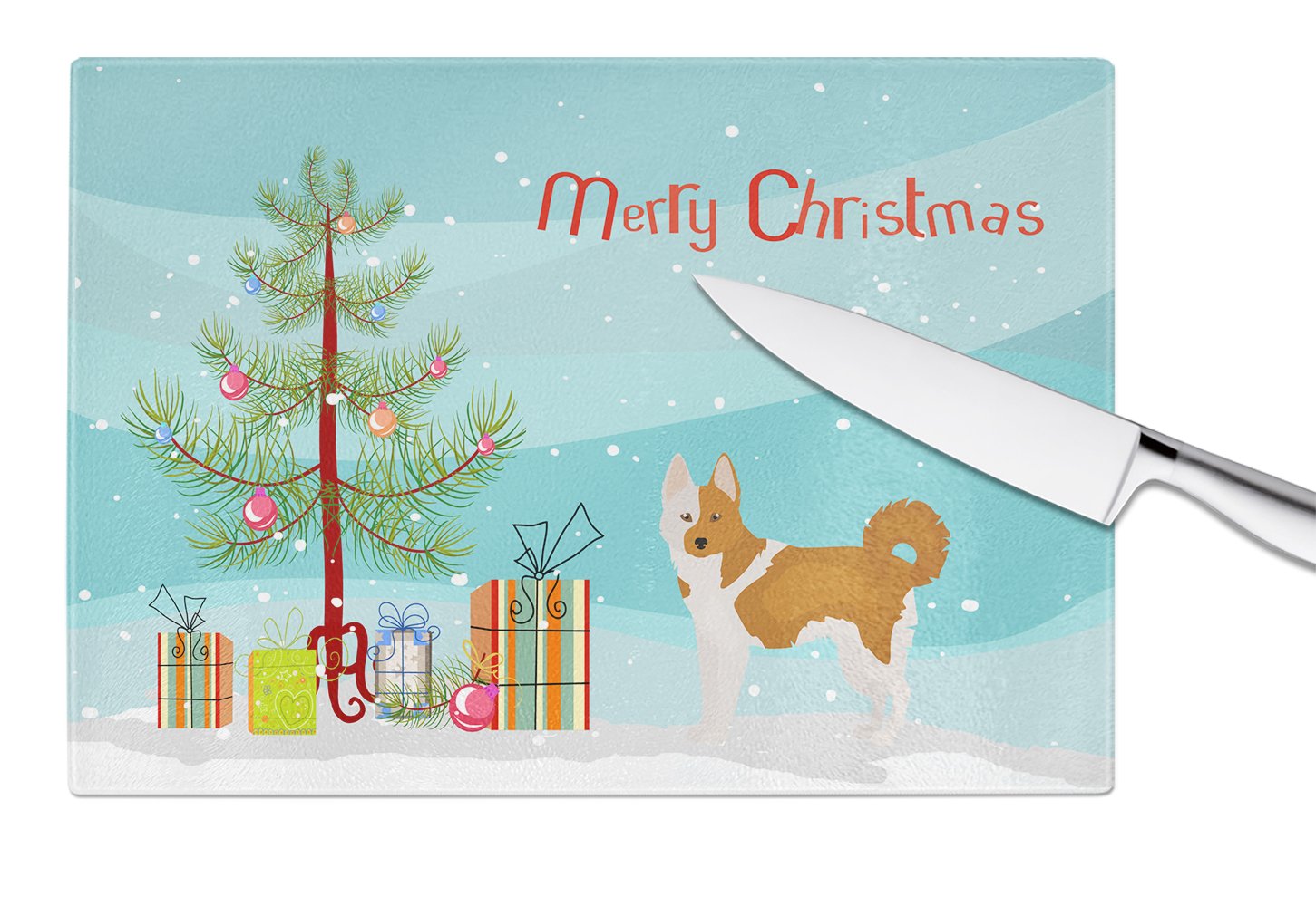 Nordic Spitz Christmas Tree Cutting Board Tempered Glass Kitchen Cutting Surface, Heat Resistant Chopping, Non-Slip Feet, Food Prep & Serving