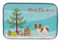 Papillon Christmas Tree Dish Drying Mat Absorbent Dish Drying Mat Pad for Kitchen Counter Dish Drainer Mat for Countertop, 14 x 21", Multicolor