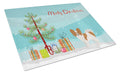 Papillon Christmas Tree Cutting Board Tempered Glass Kitchen Cutting Surface, Heat Resistant Chopping, Non-Slip Feet, Food Prep & Serving
