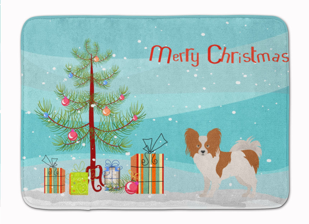 Papillon Christmas Tree Memory Foam Kitchen Mat Machine Washable Anti-Fatigue Cushion Comfort Bath or Kitchen Rug