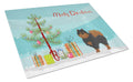 Pomeranian Christmas Tree Cutting Board Tempered Glass Kitchen Cutting Surface, Heat Resistant Chopping, Non-Slip Feet, Food Prep & Serving