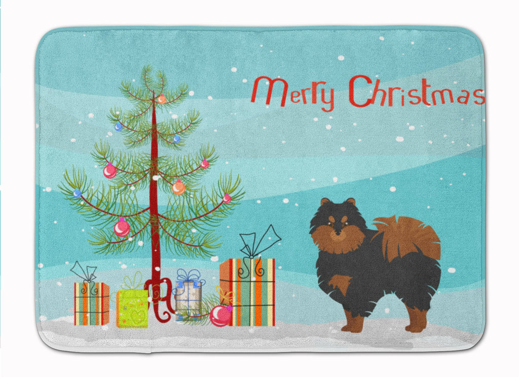 Pomeranian Christmas Tree Memory Foam Kitchen Mat Machine Washable Anti-Fatigue Cushion Comfort Bath or Kitchen Rug