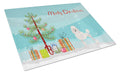 Miniature Poodle Christmas Tree Cutting Board Tempered Glass Kitchen Cutting Surface, Heat Resistant Chopping, Non-Slip Feet, Food Prep & Serving