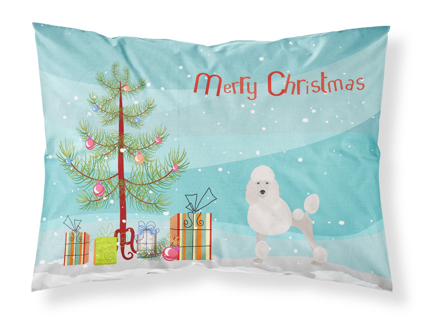 Miniature Poodle Christmas Tree Standard Pillowcase Lightweight Super Soft Easy Care Decorative Artwork Pillowcase, Standard