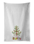 Miniature Poodle Christmas Tree Kitchen Towel Set of 2 White Dish Towels Decorative Bathroom Hand towel for Hand, Face, Hair, Yoga, Tea, Dishcloth, 19 X 28", White