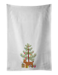 Toy Poodle Christmas Tree Kitchen Towel Set of 2 White Dish Towels Decorative Bathroom Hand towel for Hand, Face, Hair, Yoga, Tea, Dishcloth, 19 X 28", White