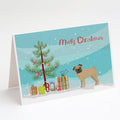 Pug Christmas Tree Greeting Cards Pack of 8 Blank Cards with Envelopes Whimsical A7 Size 5x7