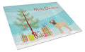 Pug Christmas Tree Cutting Board Tempered Glass Kitchen Cutting Surface, Heat Resistant Chopping, Non-Slip Feet, Food Prep & Serving
