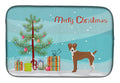 Rat Terrier Christmas Tree Dish Drying Mat Absorbent Dish Drying Mat Pad for Kitchen Counter Dish Drainer Mat for Countertop, 14 x 21", Multicolor