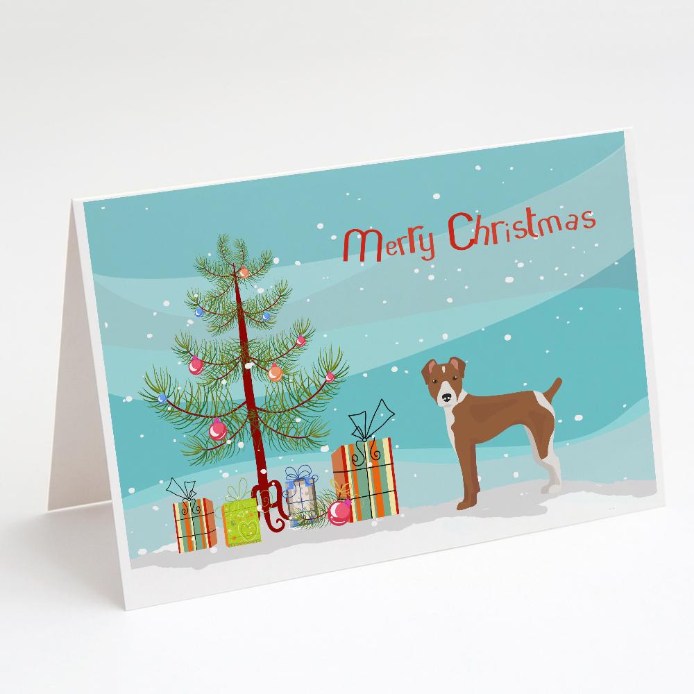 Rat Terrier Christmas Tree Greeting Cards Pack of 8 Blank Cards with Envelopes Whimsical A7 Size 5x7