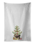 Russian Tsvetnaya Bolonka Lap Dog  Christmas Tree Kitchen Towel Set of 2 White Dish Towels Decorative Bathroom Hand towel for Hand, Face, Hair, Yoga, Tea, Dishcloth, 19 X 28", White