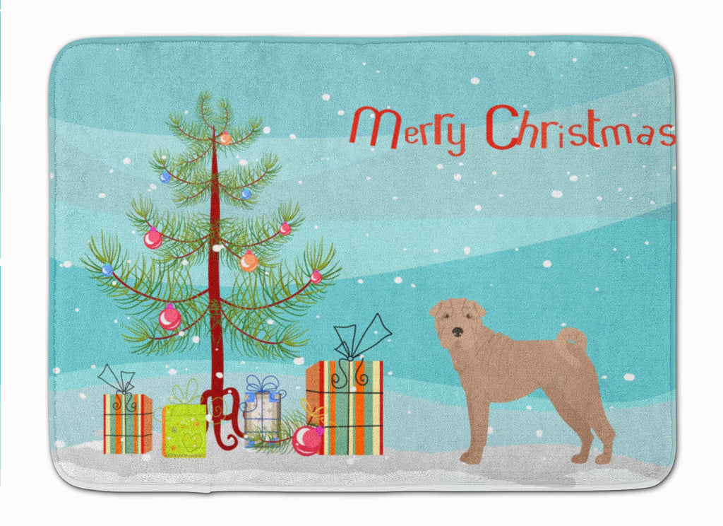 Shar Pei Christmas Tree Memory Foam Kitchen Mat Machine Washable Anti-Fatigue Cushion Comfort Bath or Kitchen Rug