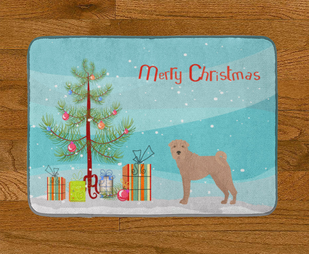 Shar Pei Christmas Tree Memory Foam Kitchen Mat Machine Washable Anti-Fatigue Cushion Comfort Bath or Kitchen Rug