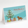 Small Greek Domestic Dog Kokoni Christmas Tree Greeting Cards Pack of 8 Blank Cards with Envelopes Whimsical A7 Size 5x7