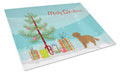 Small Greek Domestic Dog Kokoni Christmas Tree Cutting Board Tempered Glass Kitchen Cutting Surface, Heat Resistant Chopping, Non-Slip Feet, Food Prep & Serving