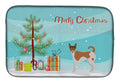 Tenterfield Terrier Christmas Tree Dish Drying Mat Absorbent Dish Drying Mat Pad for Kitchen Counter Dish Drainer Mat for Countertop, 14 x 21", Multicolor