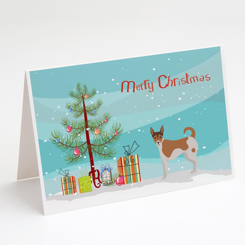Tenterfield Terrier Christmas Tree Greeting Cards Pack of 8 Blank Cards with Envelopes Whimsical A7 Size 5x7