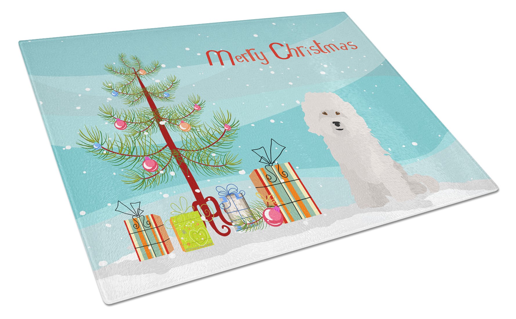 Bolognese Christmas Tree Cutting Board Tempered Glass Kitchen Cutting Surface, Heat Resistant Chopping, Non-Slip Feet, Food Prep & Serving